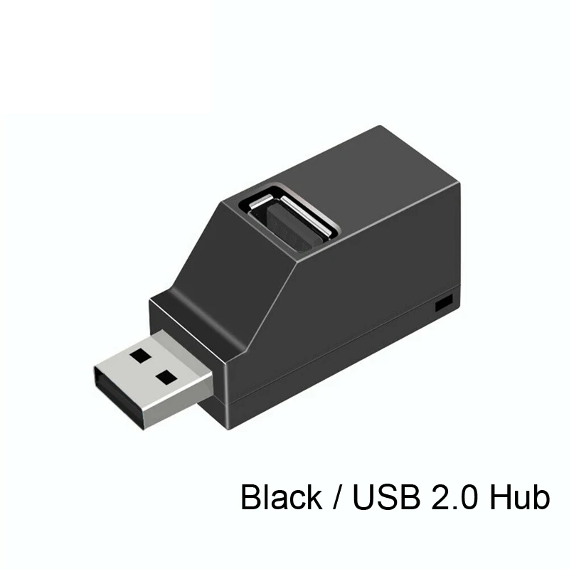 USB 3,0 концентратор адаптер удлинитель мини разветвитель коробка 3 порта для ПК ноутбук Macbook мобильный телефон высокоскоростной U диск ридер для Xiaomi - Цвет: Black USB 2.0 HUB
