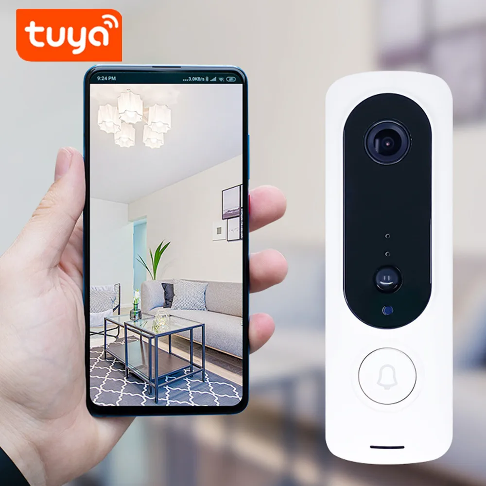 

Дверной звонок Tuya, Wi-Fi, 1080P, с камерой