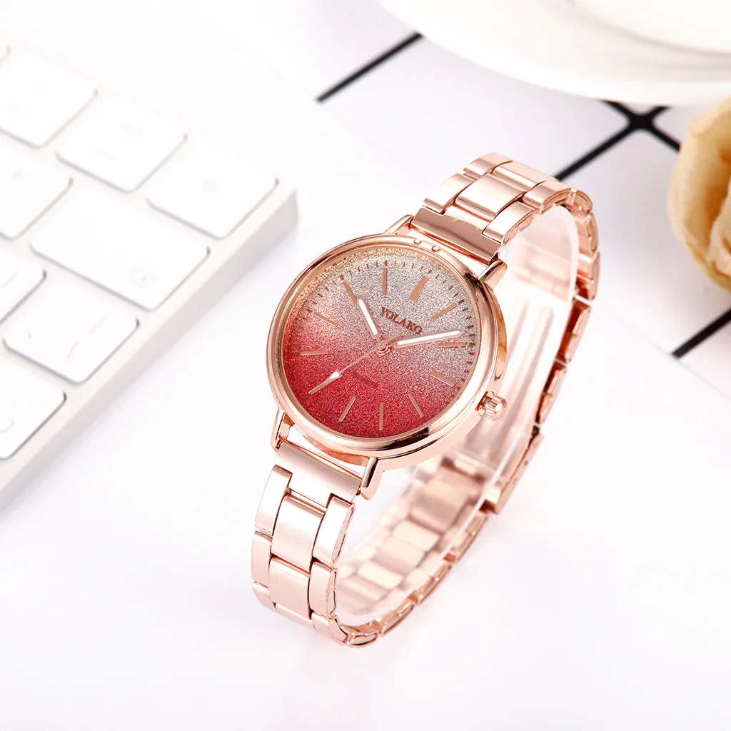 

DAIGELO Womens Watches Fashion Simple Gradient Dial Stainless Steel Strap Ladies Quartz Watch Wristwatch Femme Men Wristwatches