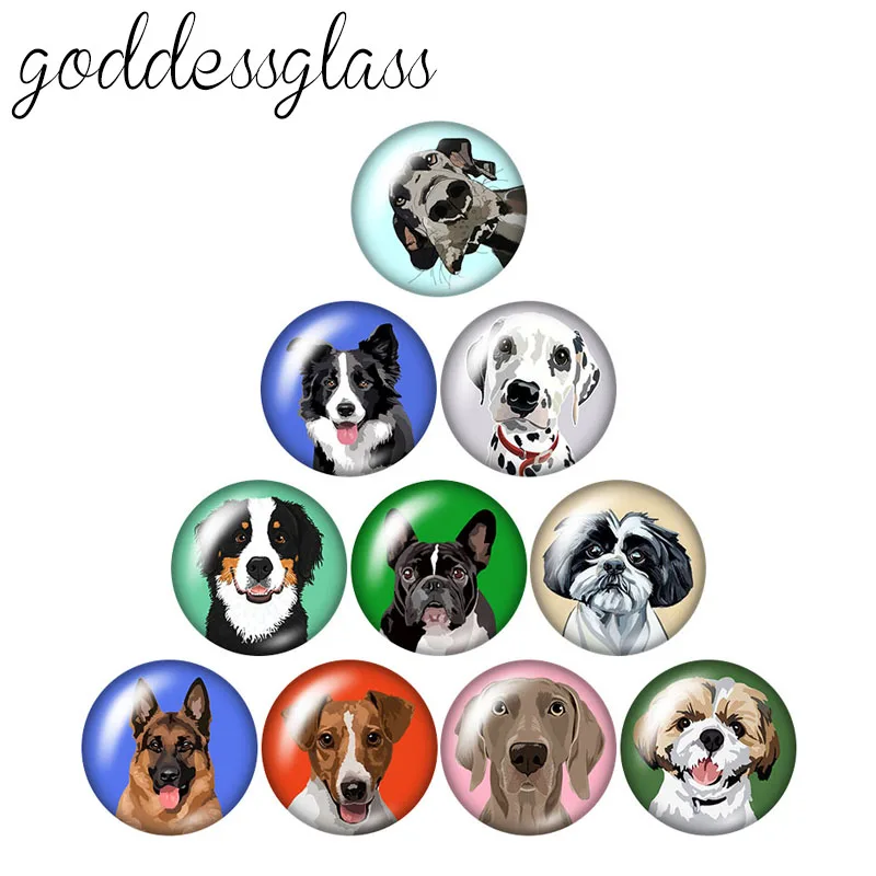 Новинка круглые стеклянные кабошоны для домашних питомцев собака любовь король