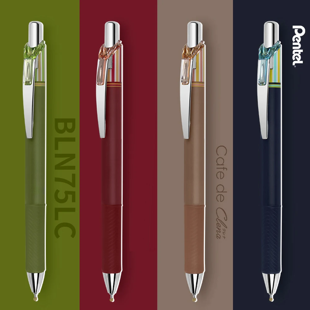 1pcs Japan Pentel Energel Limited Striped Quick-drying Gel Pen BLN75L 0.5mm Black Refill Press Retro Color images - 6