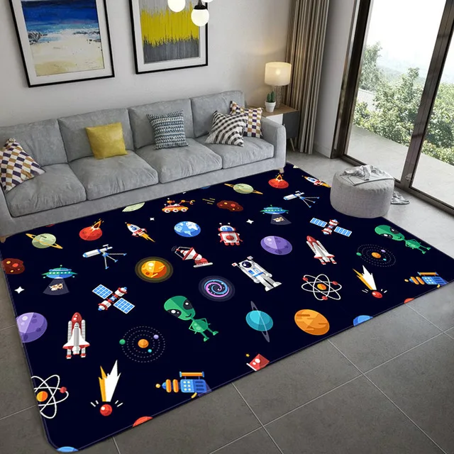 

Cartoon Space Universe Planet Carpet Children's Play Mat Bedroom Carpet Carpets for Living Room Bedroom Decoration Rugs Doormat