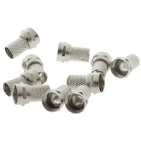 10pcs 75 5 f plug connector screw on type for rg6 satellite tv antenna coax cable twist on f plug connector