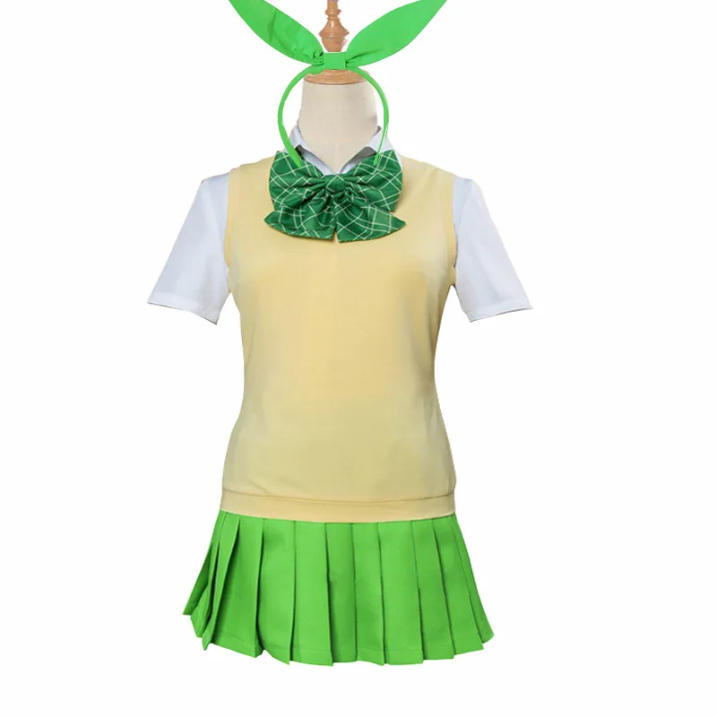 Anime Quintessential Quintuplets Miku Nakano Ichika Nino Cosplay Costume Yotsuba Skirt School Uniform Mardi Gras Dress | Тематическая