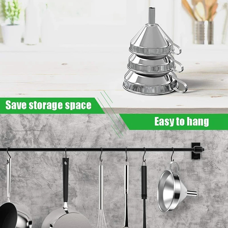 Большие воронки из нержавеющей стали для кухни с 3 съемными фильтрами