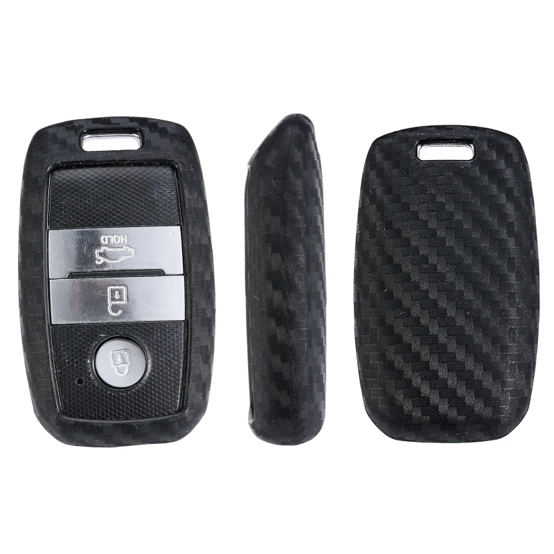 Забавный силиконовый чехол из углеродного волокна для автомобильного ключа Kia Ceed