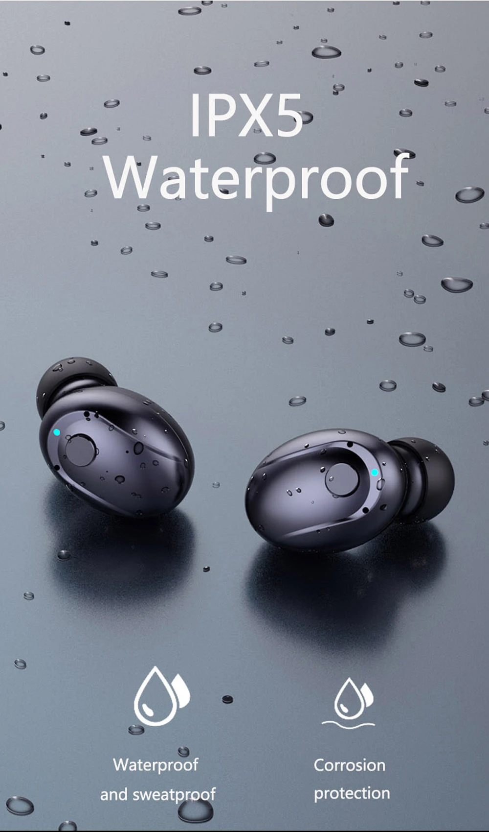 TWS V5.0 T5S Bluetooth наушники 3D стерео беспроводные наушники с микрофоном 2200 мАч Внешний аккумулятор гарнитура с микрофоном Спорт