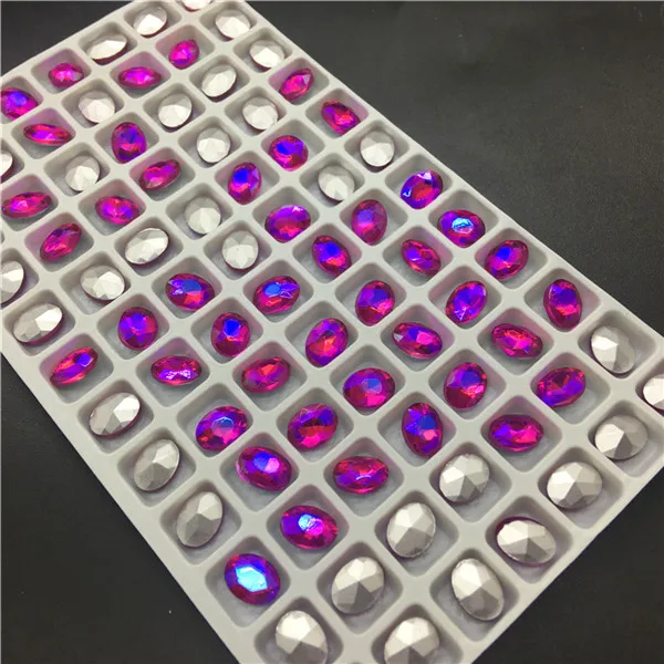 Овальные Стразы АВ цветов 6x8 мм 84 шт. стразы с острыми носками и стразами для