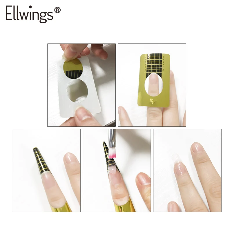 Ellwings набор гелей для дизайна ногтей, гель для наращивания, быстростроительный Гель-лак, впитывающий УФ-волокно, лак для наращивания ногтей, нужен праймер
