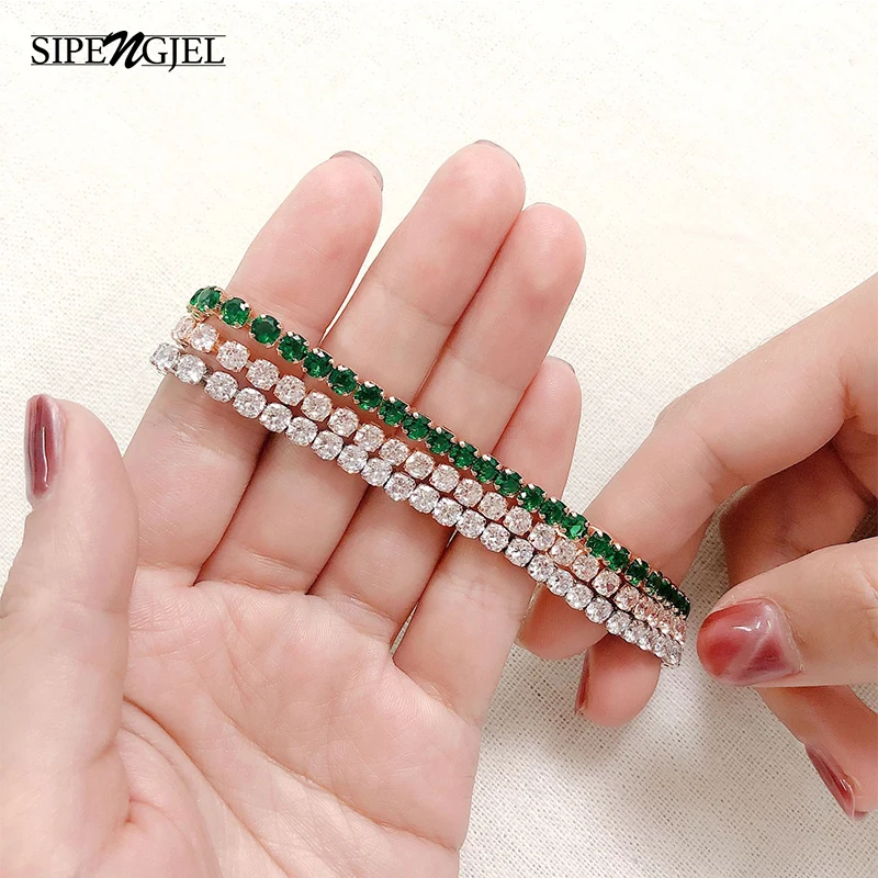 Новая мода кубический цирконий Теннисный браслет регулируемый для женщин