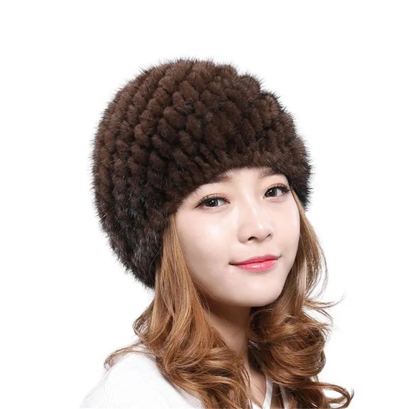 Осень зима 2020 женская меховая Шапка бини шапка из норковой ткани для мам сетчатая