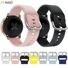 Ремешок силиконовый для Samsung Galaxy Active 1Active 2 40 44 ммGear S2, оригинальный спортивный браслет для Huawei GT 2 42 мм, 20 мм