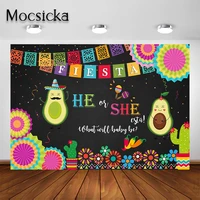 mocsicka mexican fiesta gender reveal party backdrop holy guacamole taco bout a baby he or she esta fiesta theme background