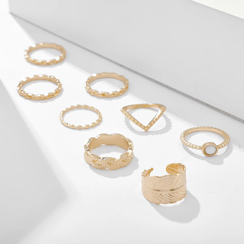 Кольца docona в богемном стиле с кристаллами виде листьев для женщин и девушек