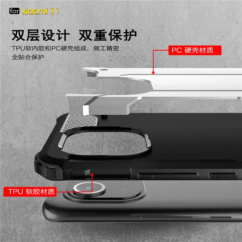 Для Xiaomi Mi 11 чехол для 10T Pro Note 10 Lite противоударный прочный защитный силиконовый