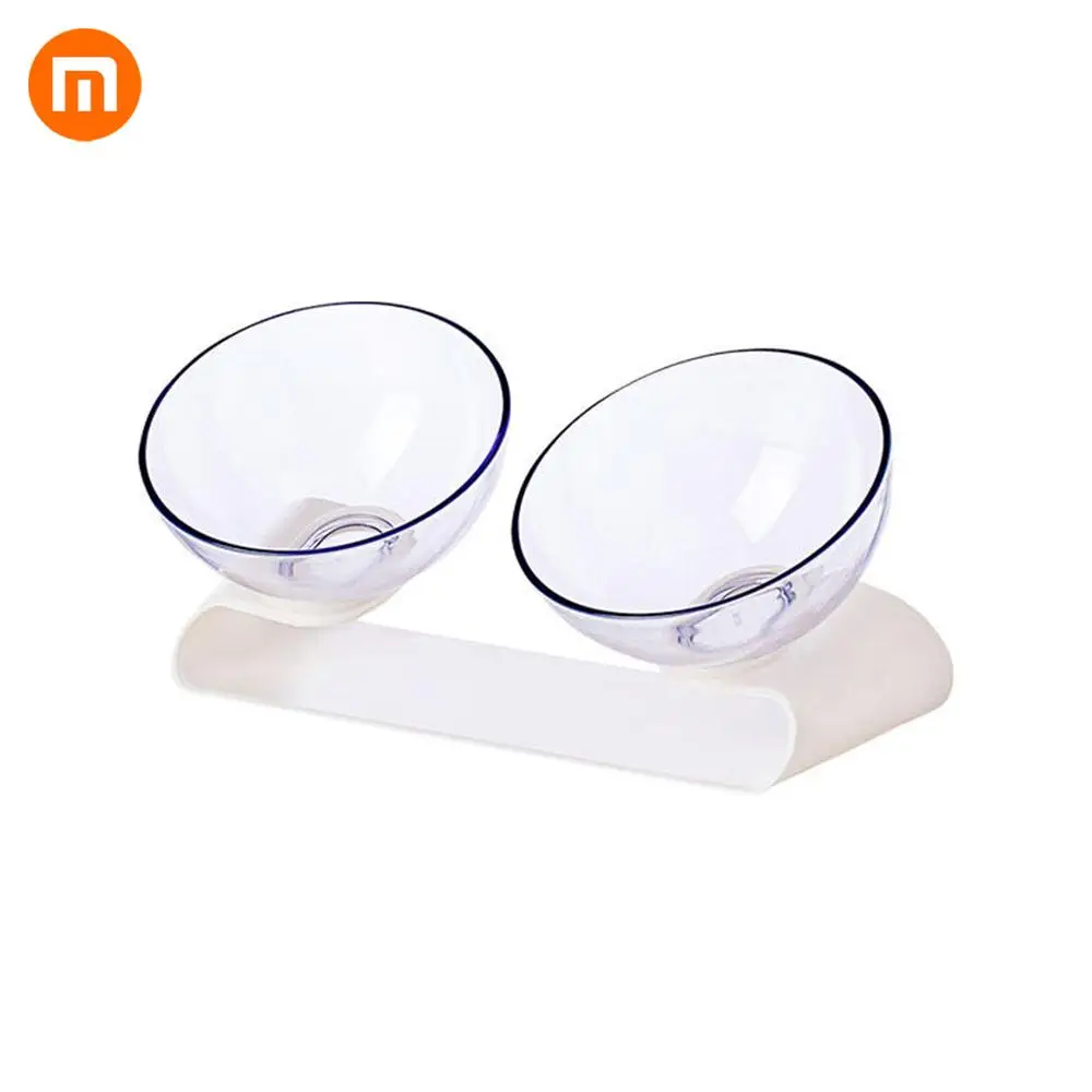 Xiaomi Jordan& Judy Pet Dog Cat Pet Двойная чаша прозрачный дизайн наклона здоровый материал питатель ПЭТ блюдо кормушка для домашних животных поставки