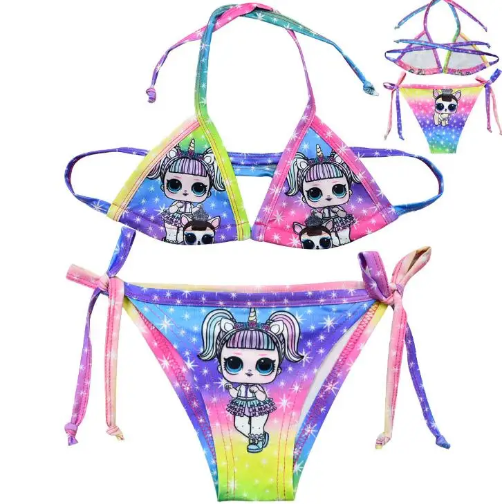 2021 летние купальники лол для девочек детские куклы Мультяшные купальный костюм с