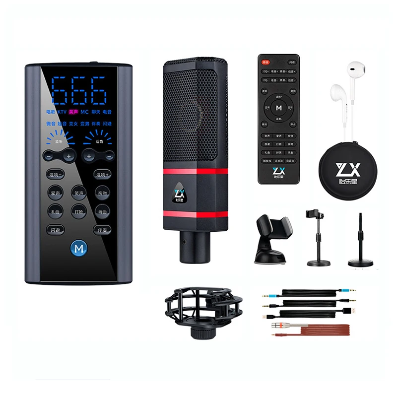 

Mini Portable small mobile Sound Audio Card Wireless microphone Handheld live Streaming Interactive online communication