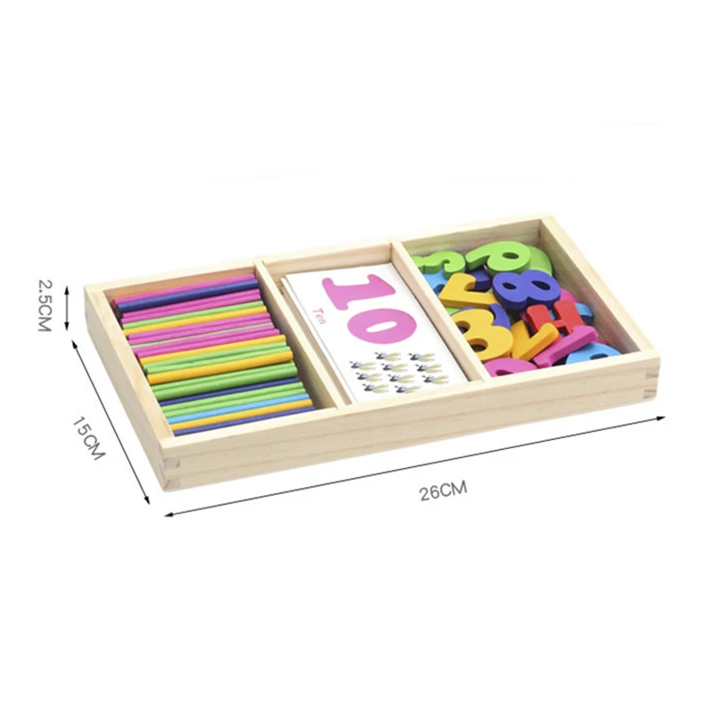 

Wooden Color Children Counting Stick Digital Card Math Toy Kindergarten Montessori Math Teaching Aids Educational Toys Kids Gift