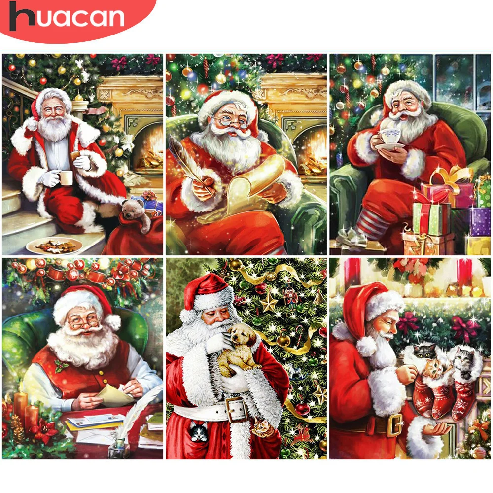 

HUACAN Paint By Number Winter Hand Painted Painting Art Gift Pictures By Numbers Santa Claus Kits Home Decor Christmas Gift