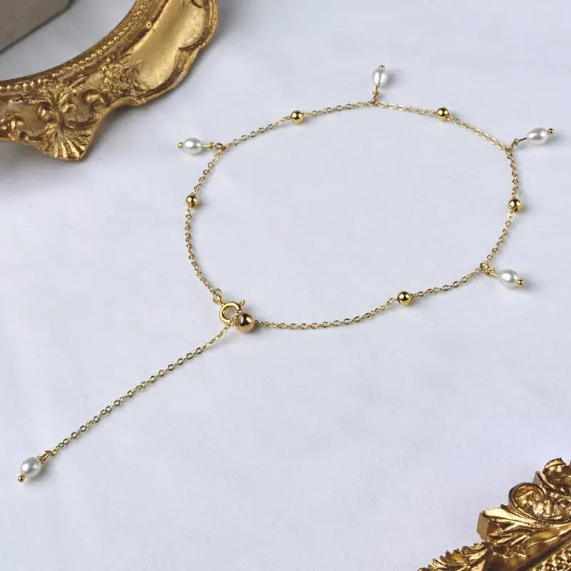 Цепочка ZHIXI из натуральной пресной кожи заполненная золотом 14 карат оригинальный