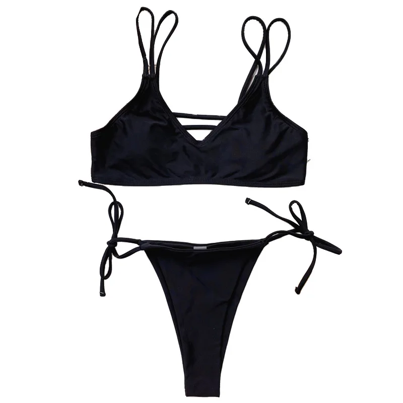 

Sexy High Wasted Swimsuits Women 2 Pieces Bandeau Bikini Set Push Up Bra Summer 2021 Top New Mujer Bather Swimwear Bathing Suit