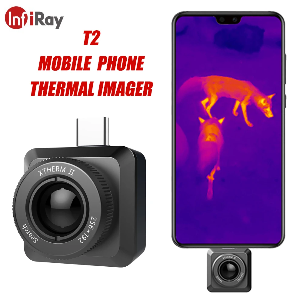 

Инфракрасный Тепловизор Infiray T2 для поиска, тепловизор для смартфона с ночным видением для наблюдения на открытом воздухе, разрешение 256 × 192