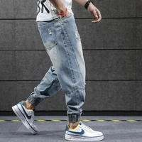 dimi korea ankle length trousers streetwear male clothes new hip hop harem jeans pants men loose joggers denim casual sweatpants