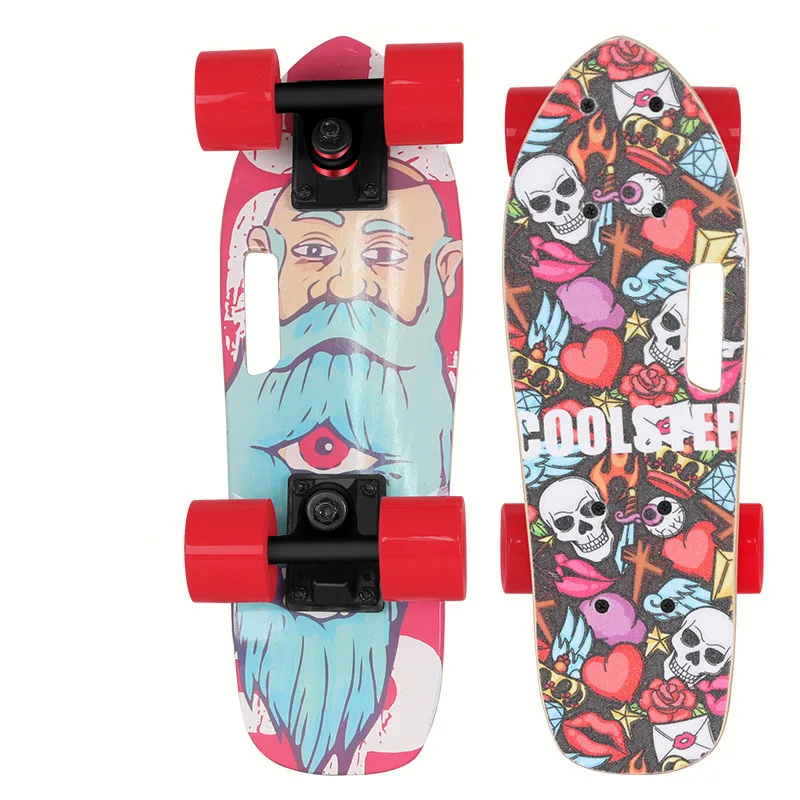 Super Mini Cruiser Kids Adult Road Skating Wood Flat Skate B