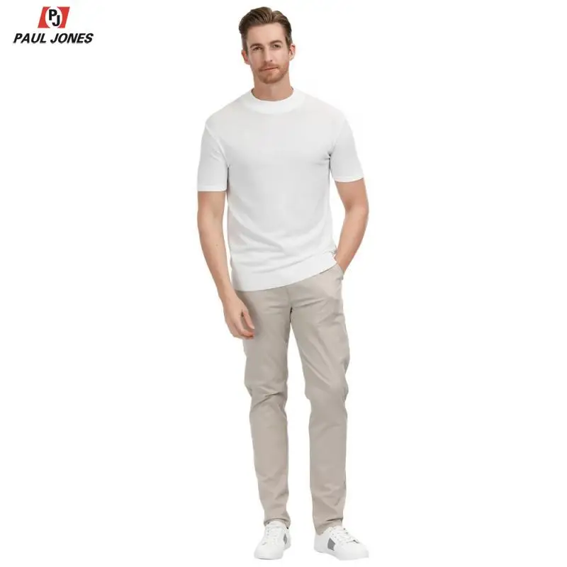 Мужские облегающие трикотажные футболки PAUL JONES удобные легкие с коротким рукавом