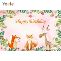 jungle animals party palm leaves squirrel banner baby birthday photography backgrounds customized backdrops for photo studio