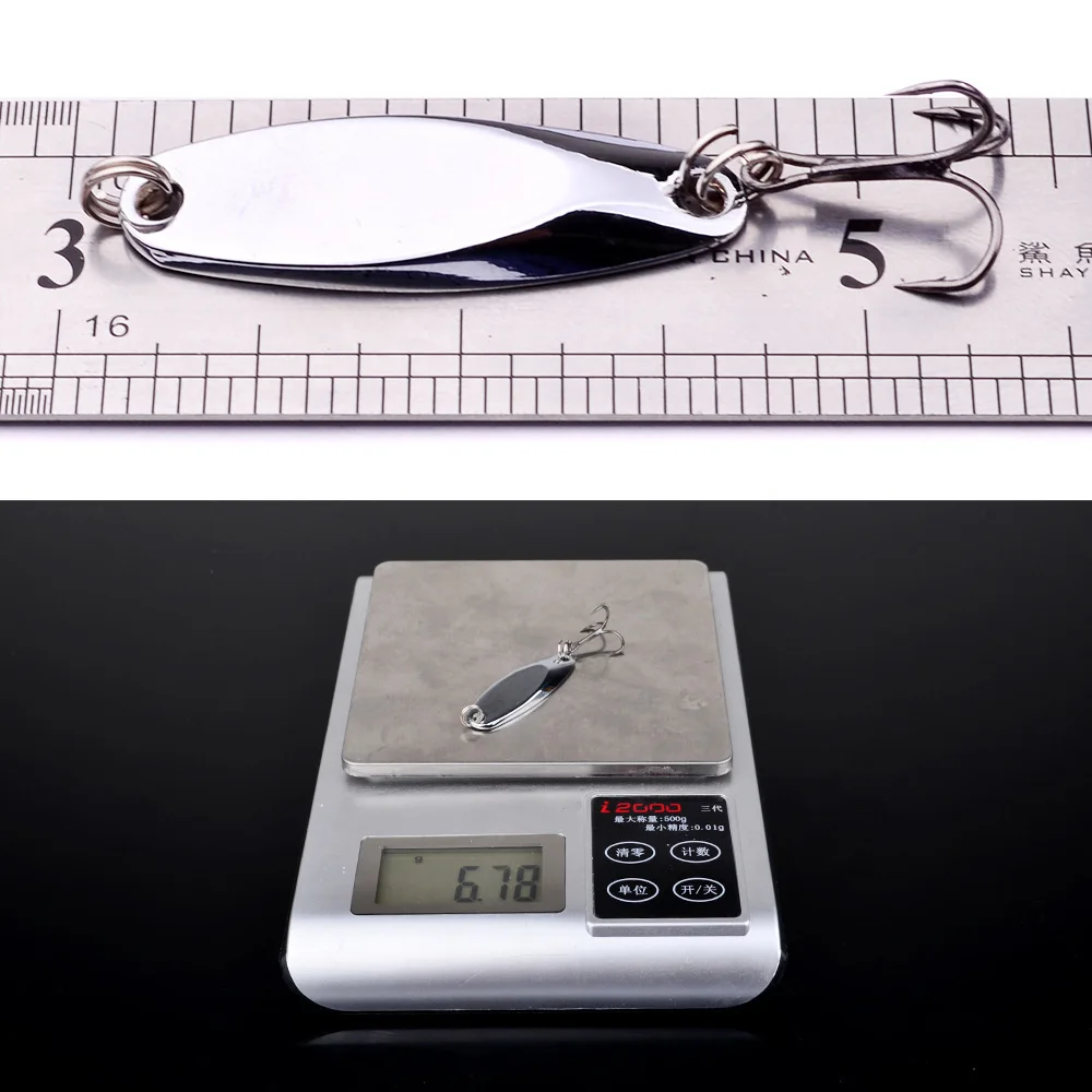 Приманка рыболовная металлическая со стальными крючками блестками Spinner Ложка