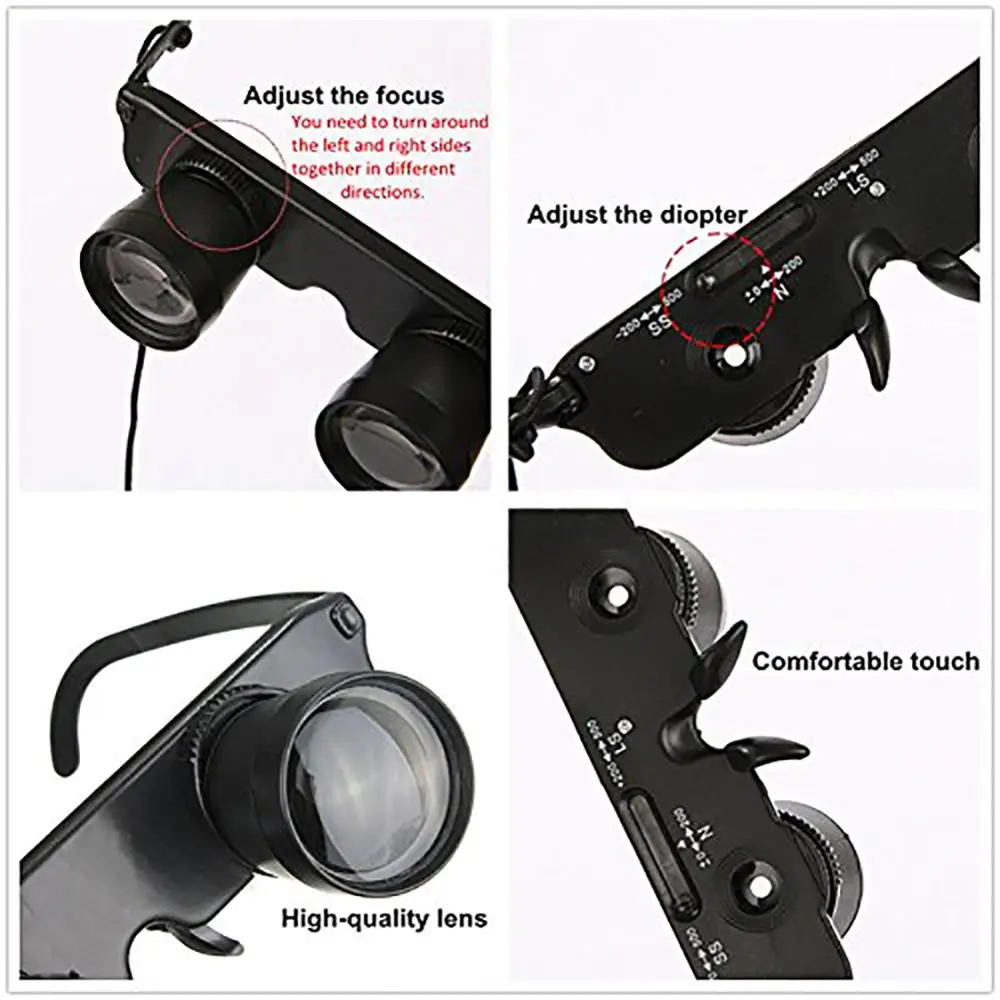 3 раза зум стекло очки черные из АБС телескоп Лупа Карманный Портативный Открытый
