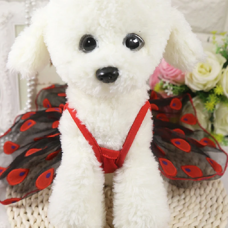 Красивая хлопковая одежда для домашних животных собак с павлином платье