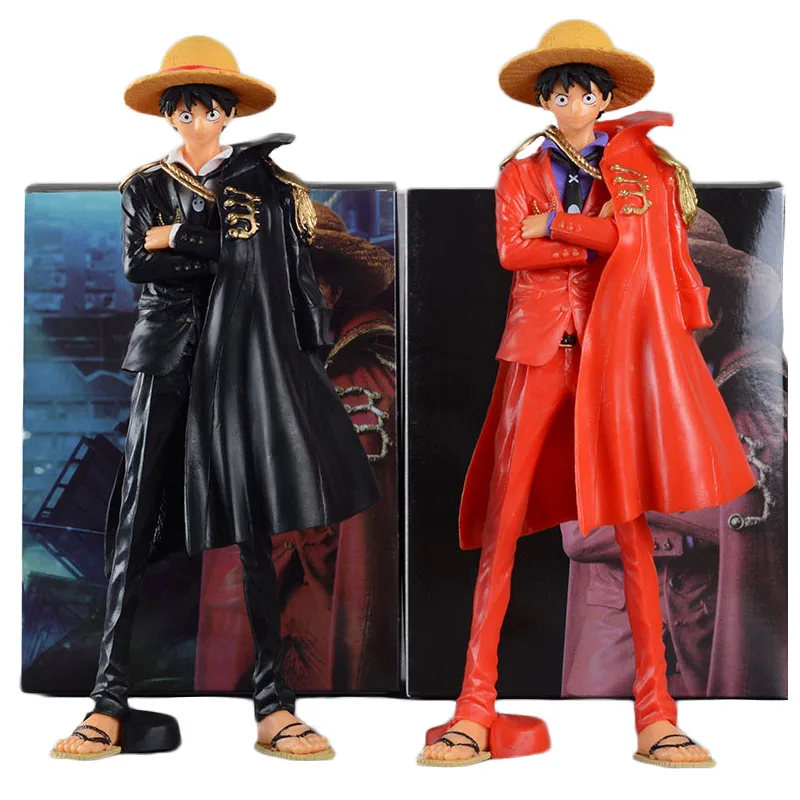 

25CM One Piece Luffy Anime 20th Red Black Anime Action Figure PVC Q Version Statue Collection Model Toys for Kids Figurine