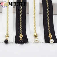 10pcs meetee 3 metal close end zippers 2030cm gold teeth long zip closure for sewing bags down jacket skirt clothing accessory