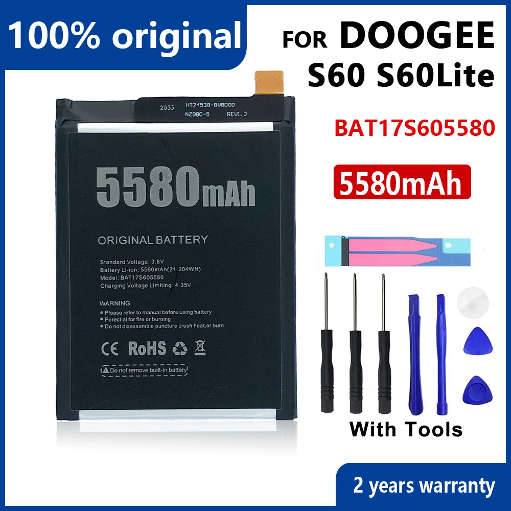 

100% Original 5580mAh S60 For DOOGEE S60 BAT17M15580 BAT17S605580 Mobile Phone In stock New High Quality Battery With Tools