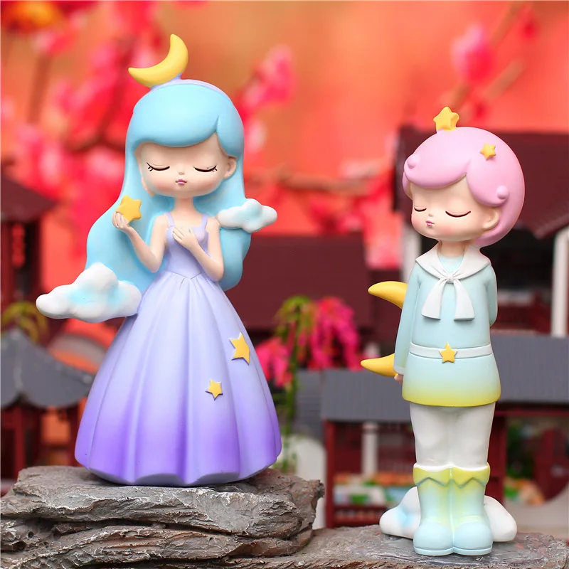 

Cute Star Month Princessa and Prince Blind Box Toys for Children Birthday Gift Creative Resin Ornament