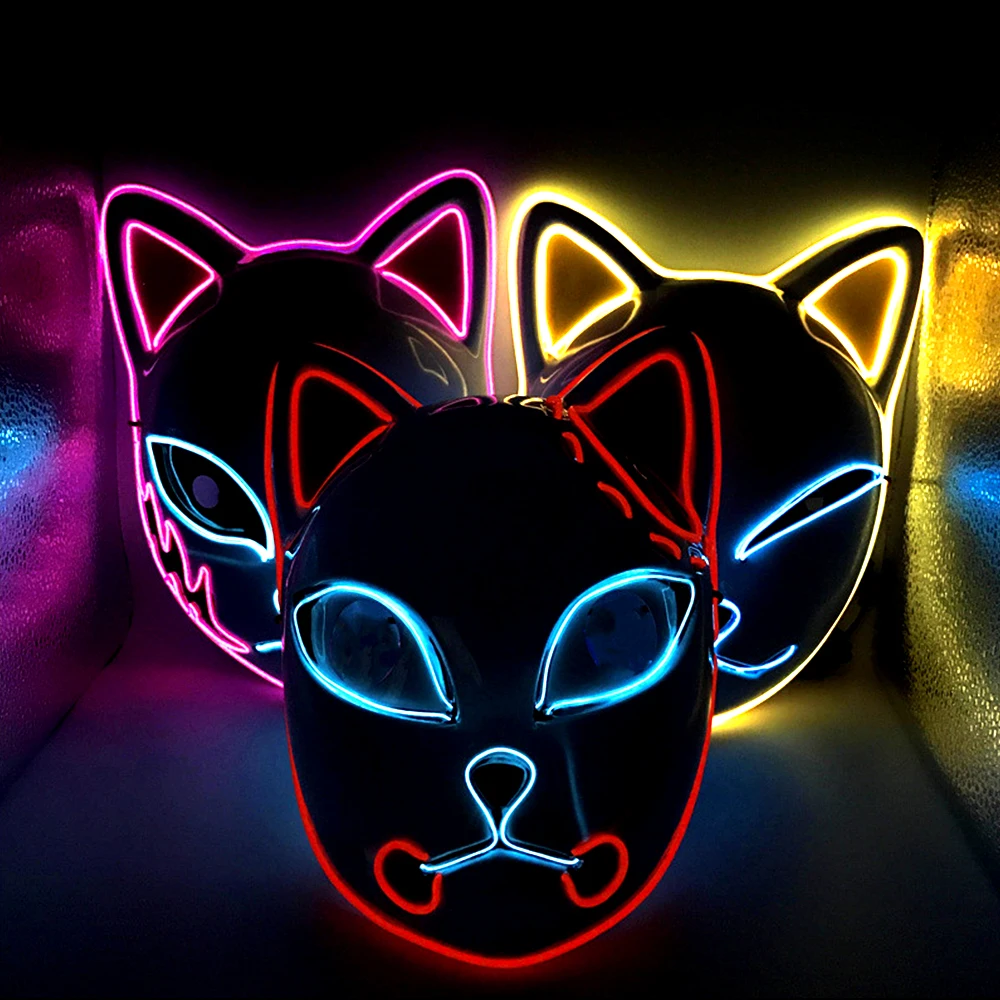 Светодиодный ная аниме маска-Рассекатель демонов танджиро маска для косплея