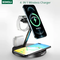Bonola Magnetic Wireless Charger Stand for iPhone Pro Max Fast Wireless Charging for Apple Watch 6 AirPod Pro