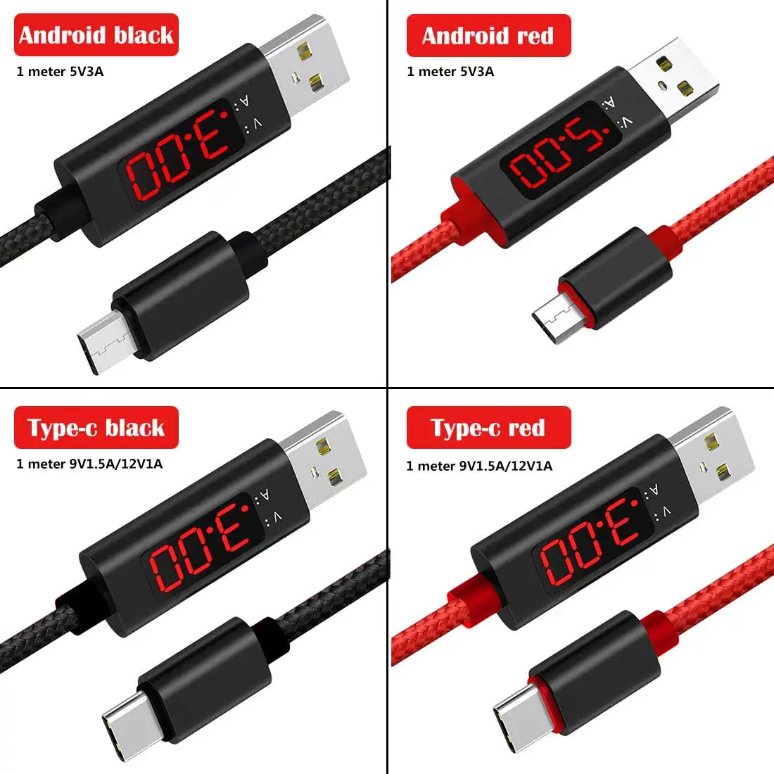 USB Type C напряжение переменного тока метр тестер дисплей нейлоновый плетеный