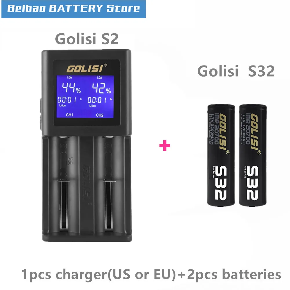 Аккумулятор GOLISI S32 IMR 20700 3200 мАч перезаряжаемый аккумулятор для вейпа с ЖК