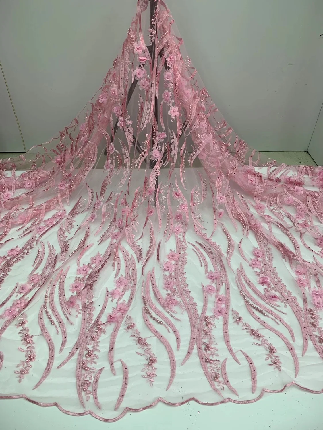 Новое поступление розовая африканская кружевная ткань ФРАНЦУЗСКИЙ нигерийский