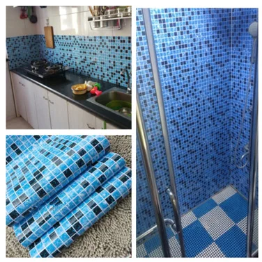 Bathroom wall stickers PVC mosaic wallpaper kitchen waterproof tile plastic vinyl self adhesive papers home decor | Обустройство дома