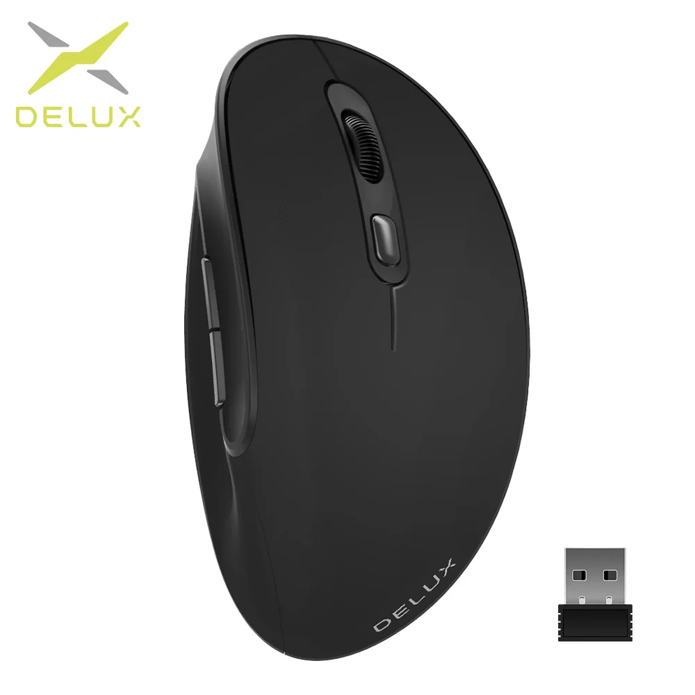 Беспроводная мышь Delux M618SE 2 4 ГГц 6 кнопок 1600 DPI эргономичная Вертикальная