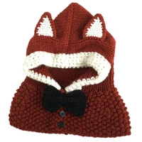 warm lovely fox ear woolen hat knitted hat foldable travel hat all match hatsfor children boy girl autumn winter
