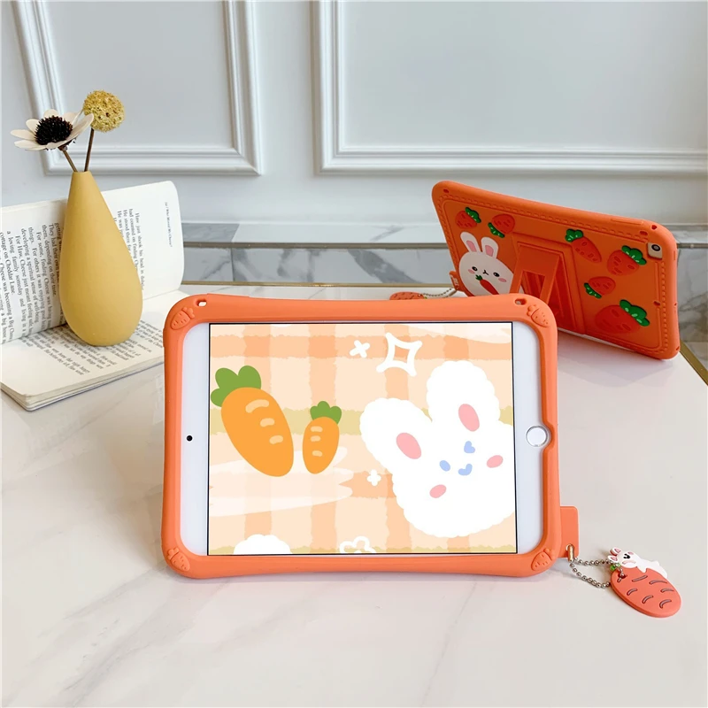 

Cute Cartoon Carrot Bunny Rabbit Tablet-Case For-Apple ipad 10.2 9.7 inch Air 4/3 Pro 11 2020 Back Cover For-ipad 6 Mini 5/4/3/2
