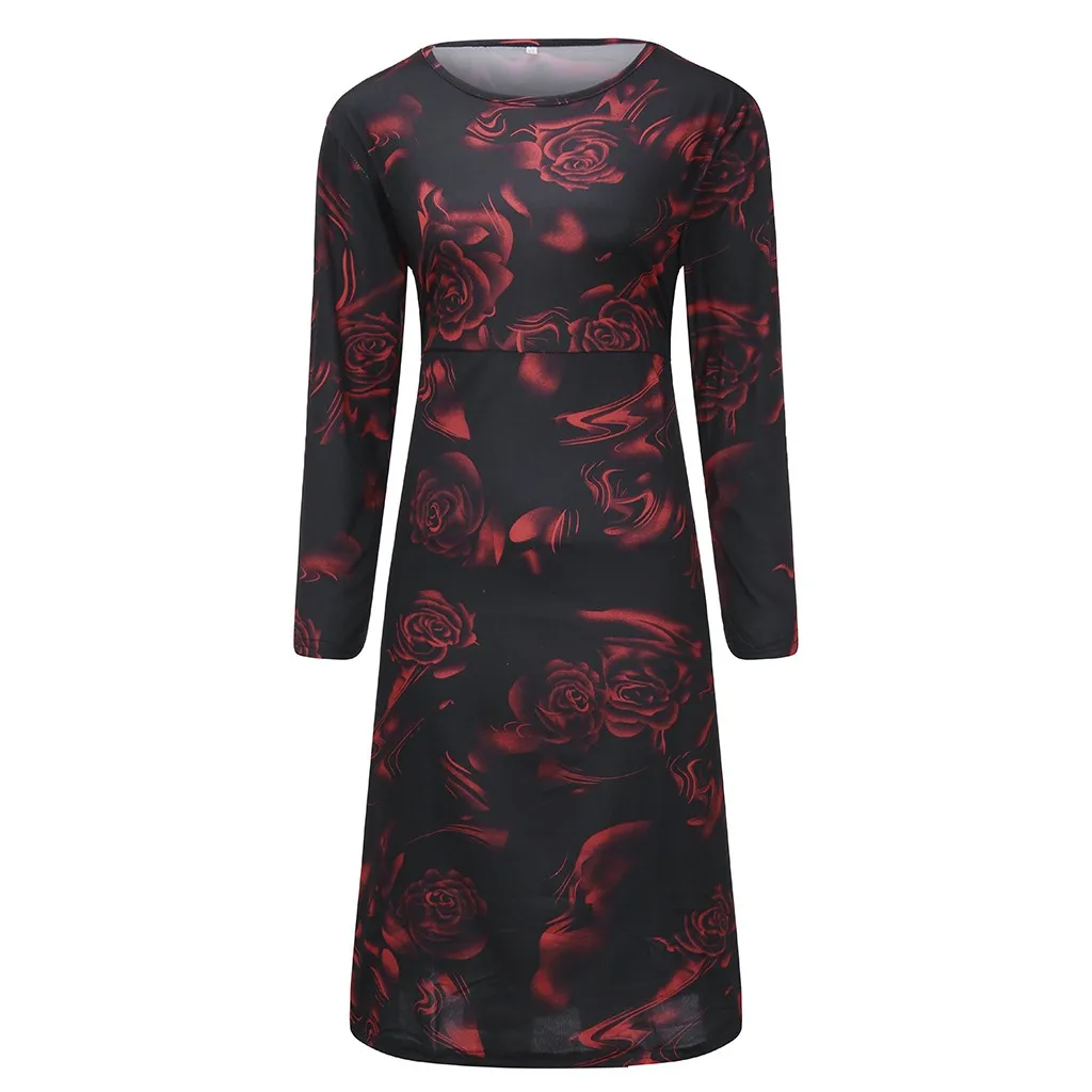 Женское платье богемные платья до колен женские в стиле ампир с круглым вырезом и