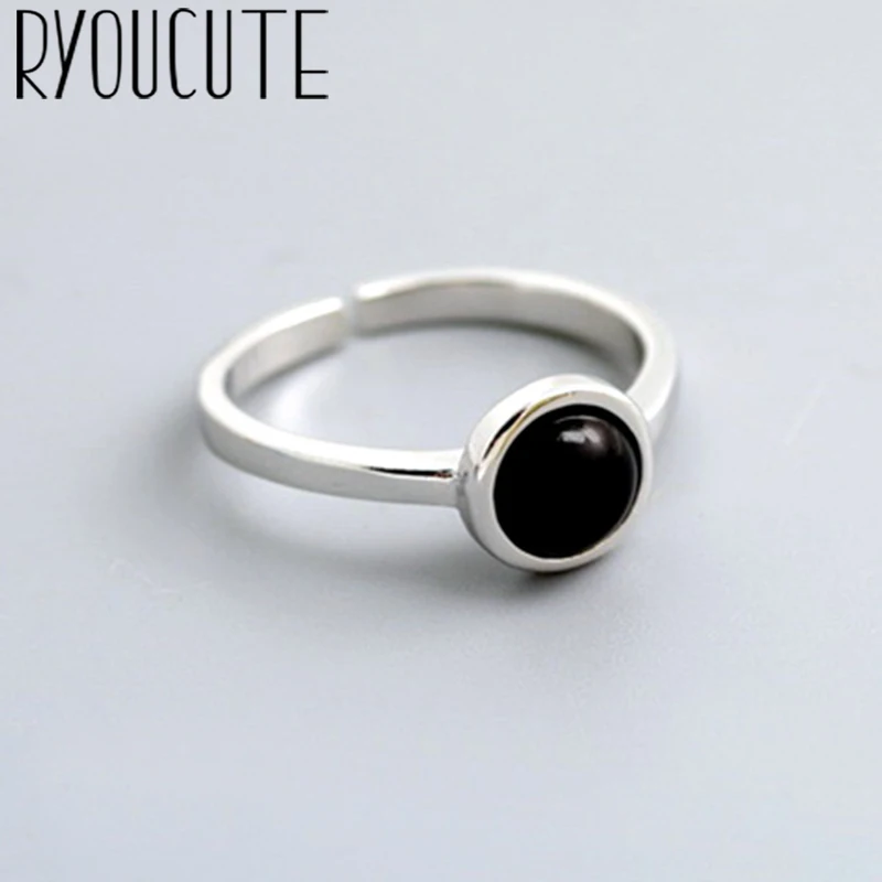 Увеличенные винтажные черные шарики кольца для мужчин и женщин очаровательные
