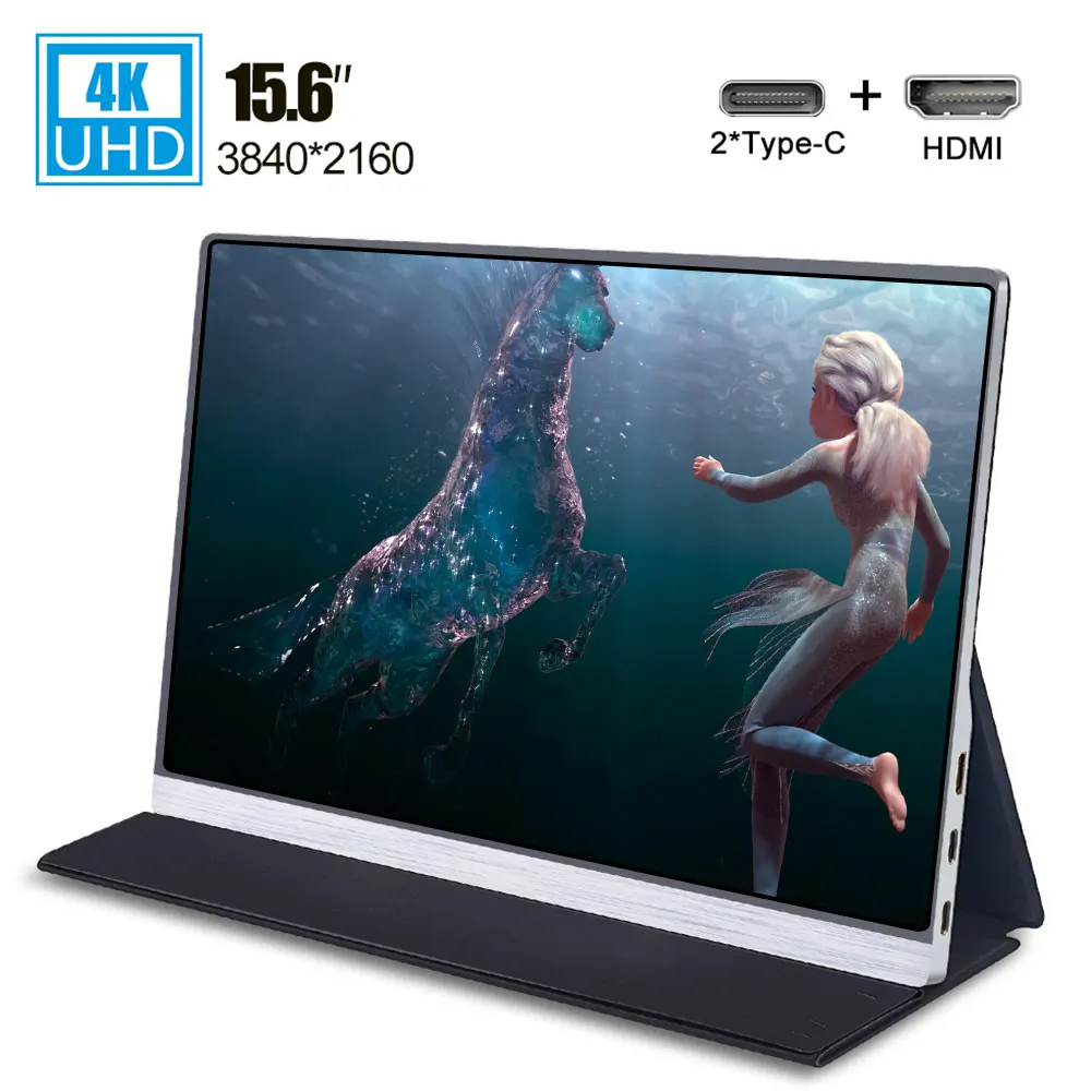 구매 10 포인트 터치 스크린 무선 4K 휴대용 모니터 노트북 X 박스 시리즈 X 라즈베리 파이 HDMI IPS LCD 디스플레이 유형 C 15 인치